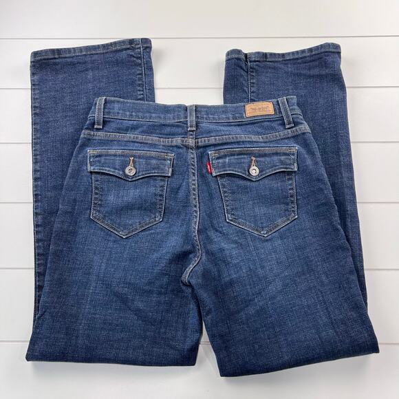 Levi's Women's Perfectly Slimming 512 Bootcut Blue Jeans Button Pockets size 10S - Picture 3 of 10